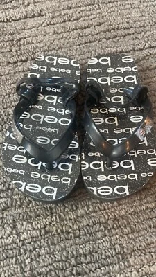 Chanclas sandalias Bebe para niñas pequeñas negras blancas talla 6 correa trasera para niños  Foto 1 de 4