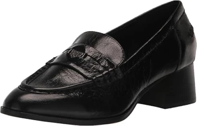 VINCE CAMUTO Carissla Leather Block Heel Loafers BLACK Size 7.5  38  NEW - Image 1 of 4