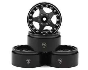 Treal Hobby Type E 1.9" Classic 5-Spoke Beadlock Wheels Black/Grey TLHTWHEEL39 - Picture 1 of 4