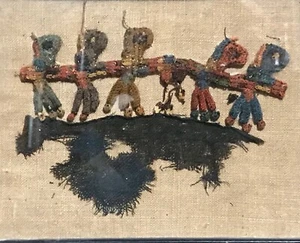 TEXTIL NAZCA PERUANO ANTIGUO, ANUNCIO 200-500 - FIGURAS TOMADAS DE LA MANO - Imagen 1 de 5