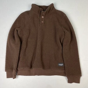 Abercrombie Kids Boys Size 9 10 Jacket Pullover Sweatshirt Brown Fleece Collar - Picture 1 of 7