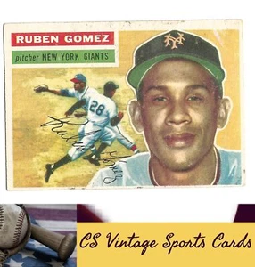 1956 Topps #9b Rubén Gómez espalda blanca - Imagen 1 de 2