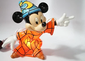 Mickey Mouse Sorcerer's Apprentice Porcelain Tiffany Style Stained Glass Lamp - Picture 1 of 13