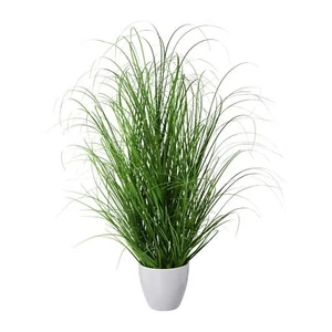 Cespuglio di erba artificiale in vaso di plastica bianco 75 cm - Foto 1 di 1