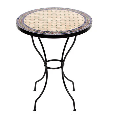 ALBENA MAROKKO GALERIE Marokkanischer Mosaiktisch orientalischer Tisch Bistrotisch Gartentisch 60cm Jam