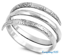 Sterling Silver 925 PRETTY ADJUSTABLE WRAP DESIGN SILVER RING 7MM SIZES 5-12**