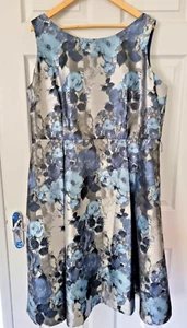 Joanna Hope Metallic Silver & Blue Sleeveless Dress Size 22 Brand New - Picture 1 of 14