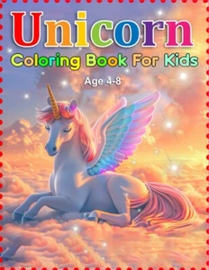 Unicorn Coloring Book for Kids Ages 4-8: 50 Cute & Easy Pictures with Magical - Picture 1 of 2