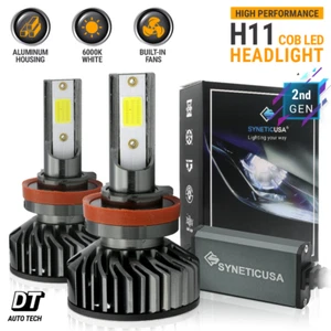Syneticusa H11 LED Headlight Bulbs 5000lm White Fog Light 6000k White - Picture 1 of 11