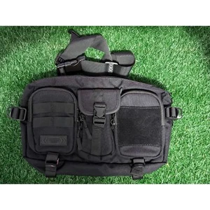 Bolso Bandolera Ozuko Sling Múltiples Bolsillos Negro Nuevo con Etiquetas - Imagen 1 de 8