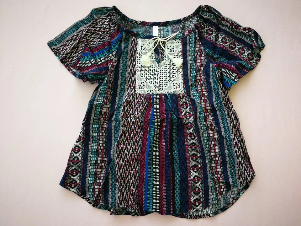 女童短袖蕾丝 Fnt 印花上衣 Xhilaration BLK/DEN/TEA XS(4/5) M(7/8)  — 第 1/3 张图片