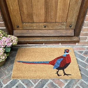 Coir Indoor & Outdoor Doormat Pheasant Design Entrance Non Slip - Picture 1 of 6