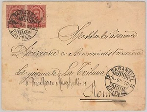 53379 -  ERITREA  - Storia Postale: Sass 4 COPPIA su BUSTA  da   SAGANEITI 1900 - Imagen 1 de 1