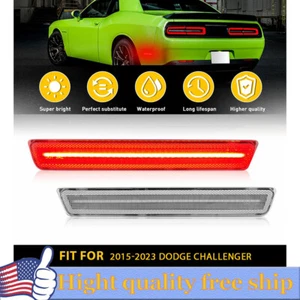 For Dodge Challenger 15-23 Clear Red LED Rear Bumper Side Marker Signal Light F - Picture 1 of 11