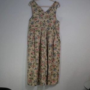Laura Ashley Vintage Floral Cotton Wool Blend Maxi Dress UK 14 EUR 40 USA 10 - Bild 1 von 5