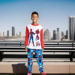 Boys Marvel Spider Man Pajama Set with Cozy Socks Gray Size XS 4/5 - Picture 1 of 4