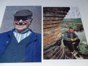 FRED DIBNAH SIGNED PRE-PRINT FAMOUS STEEPLEJACK & TV PERSONALITY 2 PHOTOGRAPHS - Picture 1 of 1