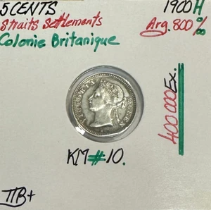 Straits Settlements - 5 CENTS 1900 H - Monnaie en Argent // TTB - Picture 1 of 2