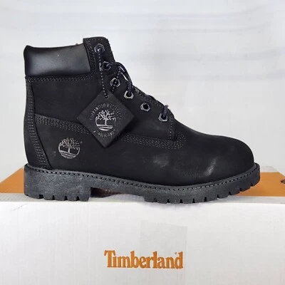 Talla 5 Niños Grandes - Timberland Junior Premium 6" Bota Impermeable - Negro Nubuck Foto 1 de 4