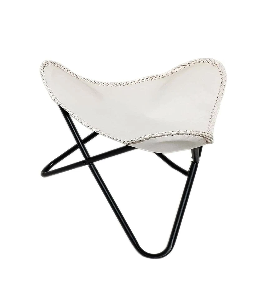 Leather Butterfly Chair Footstool Rest Butterfly Folding Stool Lounge Accent - Image 1 of 4