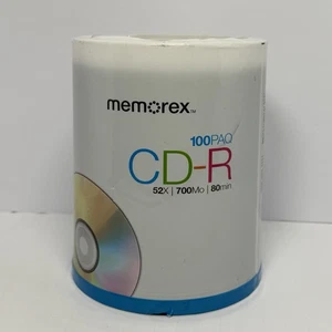 Memorex CD-R 100 Pack 52x 700MB 80min Blank Recordable Discs Sealed Spindle New - Picture 1 of 6