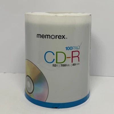 Memorex CD-R 100 Pack 52x 700MB 80min Blank Recordable Discs Sealed Spindle New - Image 1 of 4