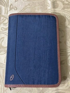VTG 97-98 “At A Glance” Collegiate Organizer Binder Zip 6” X 8” Navy Canvas - Picture 1 of 20