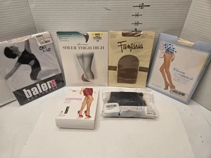7 Pair Pantyhose/Tights/Thigh High Mixed Lot/Various Color Size S - Picture 1 of 14