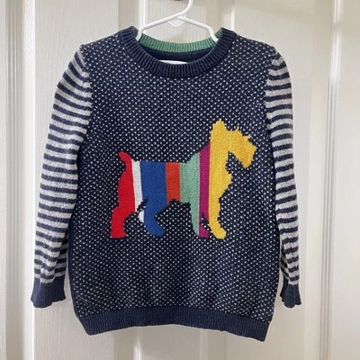 Mini Boden Rainbow Terrier Dog Sweater Cotton Wool Blend Boys Size 4-5 years - Image 1 of 4