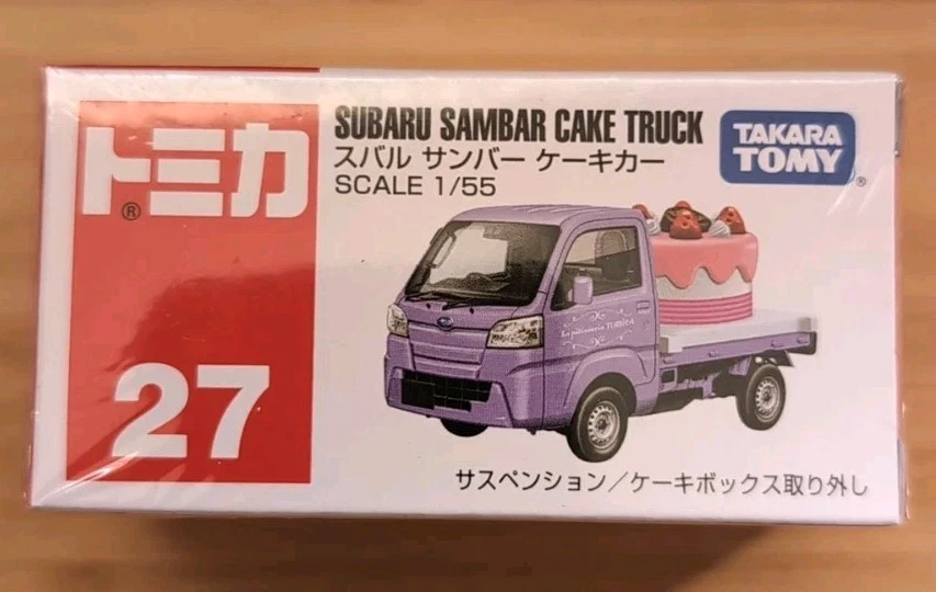 Takara Tomy TOMICA #27 SUBARU SAMBAR CAKE TRUCK Diecast Model Car 1/55