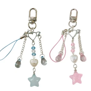 Trendy Pearls Accented 5 Point Star Keychain Multi Functional Bag Charm - Bild 1 von 10