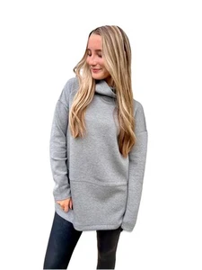 Spanx AirEssentials Grey Turtleneck Tunic Top Women's Size Small New With Tags - Picture 1 of 4