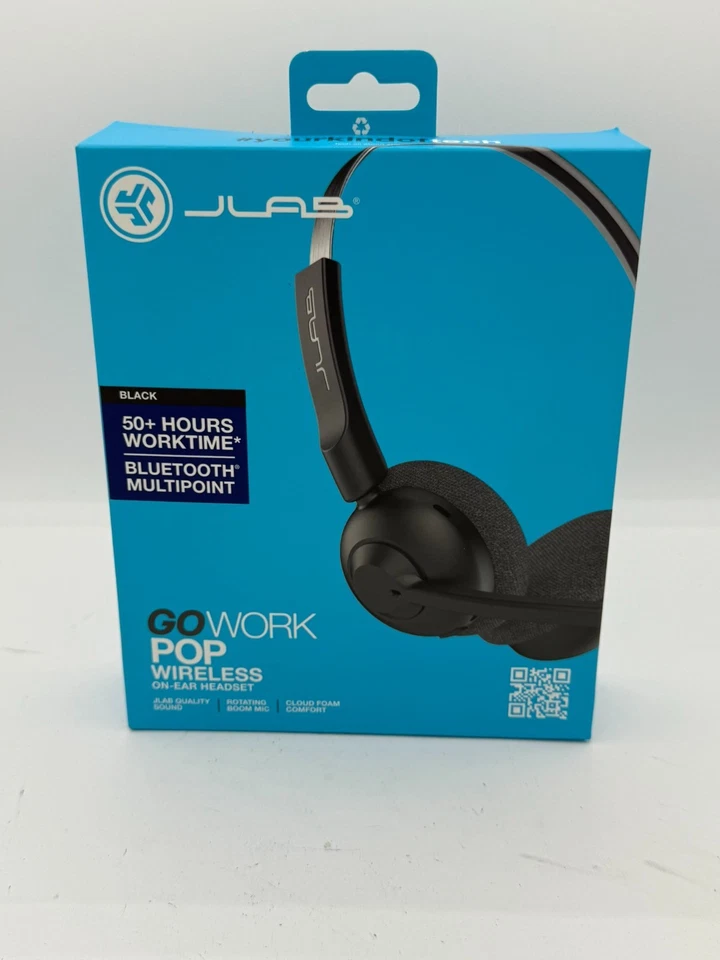 New JLab GO Work Wireless/Wired On-Ear Headset Black HBGOWORKRBLK4 - Image 1 of 1