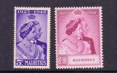 МАВРИКИЙ 1948 СЕРЕБРЯНАЯ СВАДЬБА (2) MNH - Изображение 1 из 2