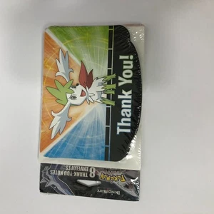 Pokemon THANK YOU NOTES 8 Birthday Party Supplies Cards Shaymin Designware 2009 - Picture 1 of 3