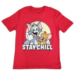 Tom & Jerry Jungen rot Stay Chill Kurzarm T-Shirt Tee Shirt - Bild 1 von 2