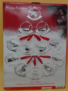 Vintage Godinger Sterling Silver Plated Set 12 Days Of Christmas Ornaments - Picture 1 of 18