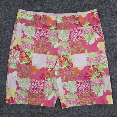 Pantalones Cortos Lilly Pulitzer Resort Fit Patchwork Para Mujer Talla 14 Rosa Floral Bermudas Foto 1 de 4