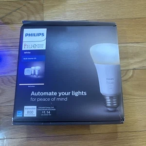 NEW Philips Hue 60W A19 LED Bulb Wireless Starter Kit w/ Bridge Bluetooth 2700K - Picture 1 of 4