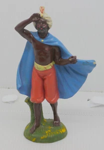 VINTAGE PAPER MACHE CHRISTMAS NATIVITY WISE MAN, 7.5 INCHES, MADE IN ITALY - Picture 1 of 10