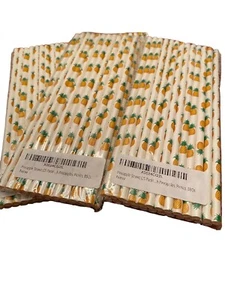 Paper Straws 100 White Green Gold Pineapples Biodegradable Drinking Straw New - Picture 1 of 3