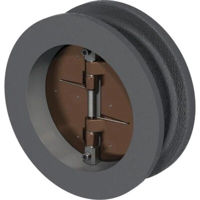 Válvula de retención oscilante de oblea de doble placa 10" clase 125 cuerpo de hierro fundido disco de bronce Foto 1 de 4