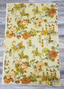 Vintage Payne Asian Floral Hand Screen Print Cloth Material 43”x27.5” Tapestry - Picture 1 of 5