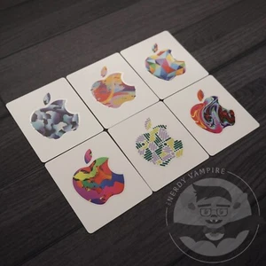 Official Apple Logo Decal Stickers | All 6 (From Gift Cards) Abstract Designs - Picture 1 of 3
