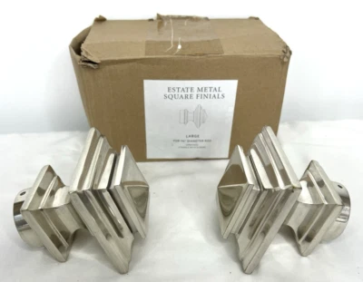 Restauración Herrajes Acabados Colección Estate L Cuadrado Plata Para Varilla 1.75" Foto 1 de 4