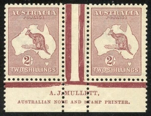 Roo 2/- Acsc 38(1)zc~SG74 DIE 2, 3rd WMK MULLET IMPRINT PAIR MLH. - Bild 1 von 2