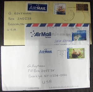 Australia, 4 big size vintage Air Mail envelopes posted to the USA - Picture 1 of 3