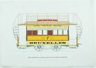 Vintage 1869 Brussels Double-Deck Two Horse Tramcar Illustration David Trussler