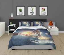 3D Astronaut Rocket A651 Bed Pillowcases Quilt Duvet Cover Set Queen King Amy