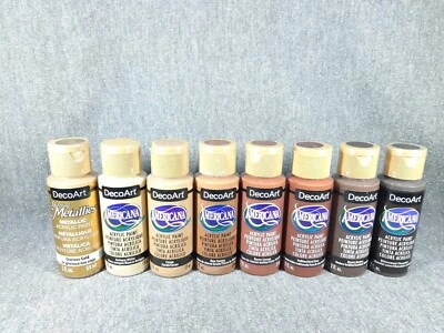 DecoArt Americana 8er SET Schoko Töne Acrylfarbe 8x 59ml Schoko Töne & Gold